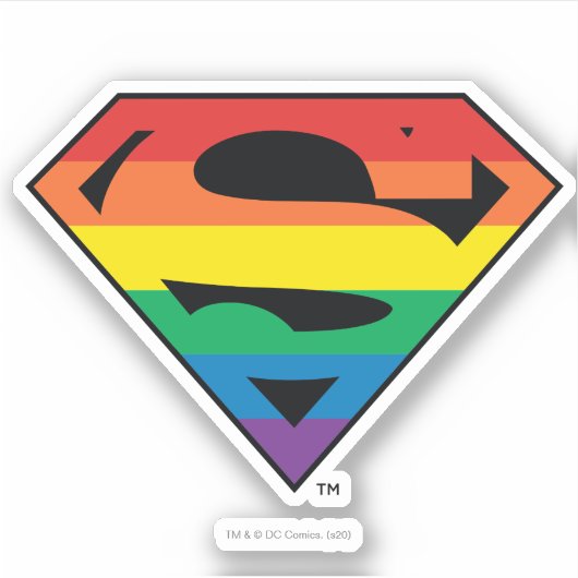 Superman Rainbow-Logo Sticker (Voorkant)