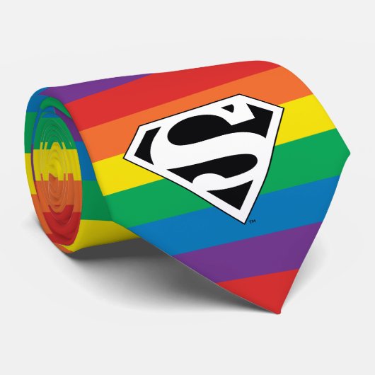 Superman Rainbow-Logo Stropdas (Opgerold)