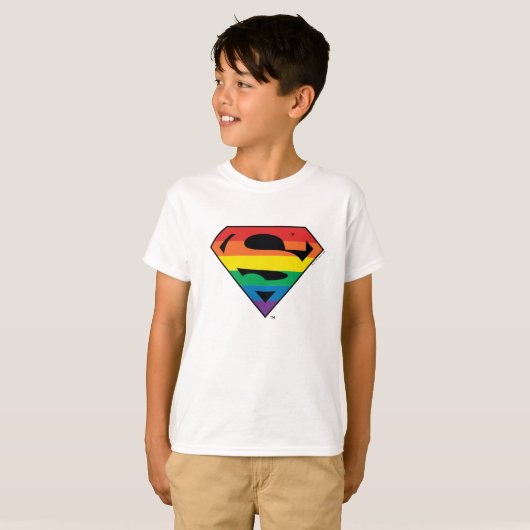 Superman Rainbow-Logo T-shirt (Voorkant volledig)