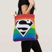 Superman Rainbow-Logo Tote Bag (Dichtbij)