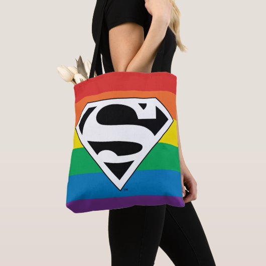 Superman Rainbow-Logo Tote Bag (Dichtbij)