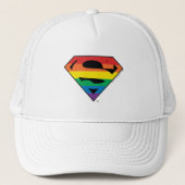 Superman Rainbow-Logo Trucker Pet (Voorkant)