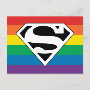 Superman Rainbow-Logo Uitnodiging Briefkaart