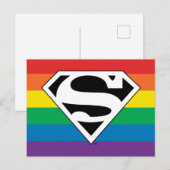 Superman Rainbow-Logo Uitnodiging Briefkaart (Voorkant / Achterkant)