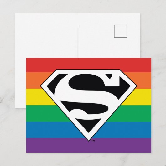 Superman Rainbow-Logo Uitnodiging Briefkaart (Voorkant / Achterkant)