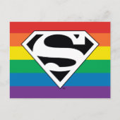 Superman Rainbow-Logo Uitnodiging Briefkaart (Voorkant)