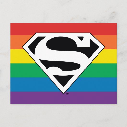 Superman Rainbow-Logo Uitnodiging Briefkaart (Voorkant)