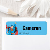 Superman Rechter Vuistslag Verhoogde Kinderen Etiket (Insitu)