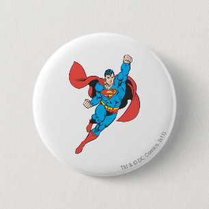 Superman, rechts, eerste keer opgetild ronde button 5,7 cm