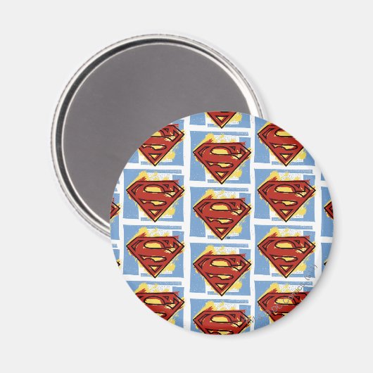 Superman Red en Blue Pattern Magneet (Voorkant / Achterkant)