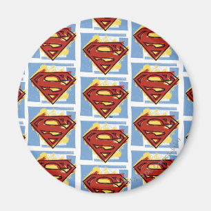 Superman Red en Blue Pattern Magneet