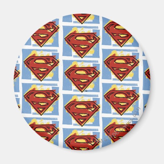 Superman Red en Blue Pattern Magneet (Voorkant)