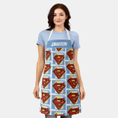 Superman Red en Blue Pattern Schort (Gedragen)