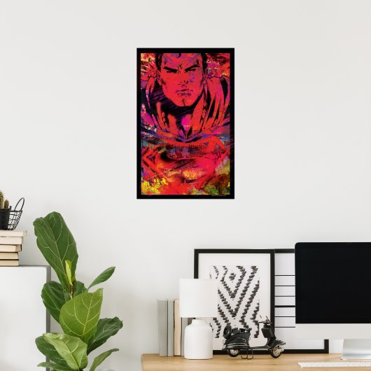 Superman Red Grunge Poster (Thuiskantoor)