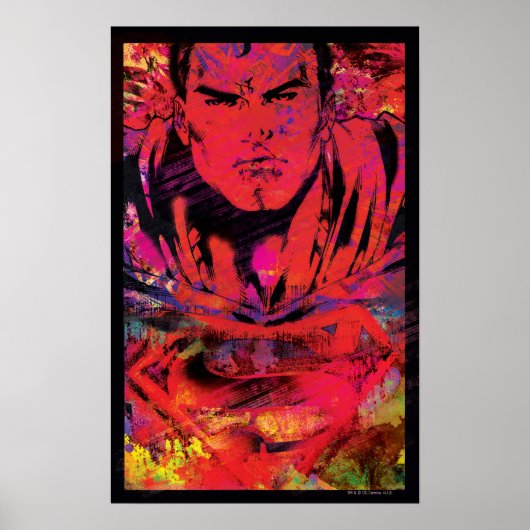 Superman Red Grunge Poster (Voorkant)