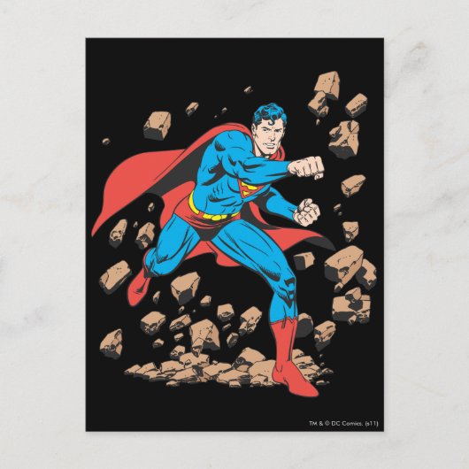 Superman rent in Rubble Briefkaart (Voorkant)