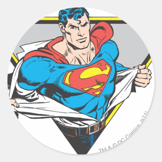 Superman Revealed Ronde Sticker (Voorkant)