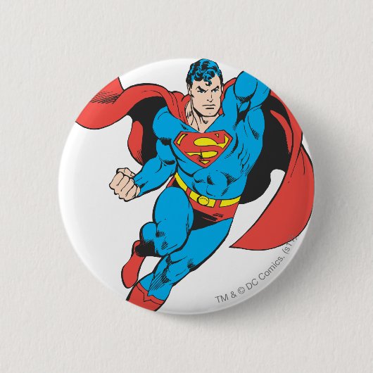 Superman Right Fist Opgerold Ronde Button 5,7 Cm (Voorkant)