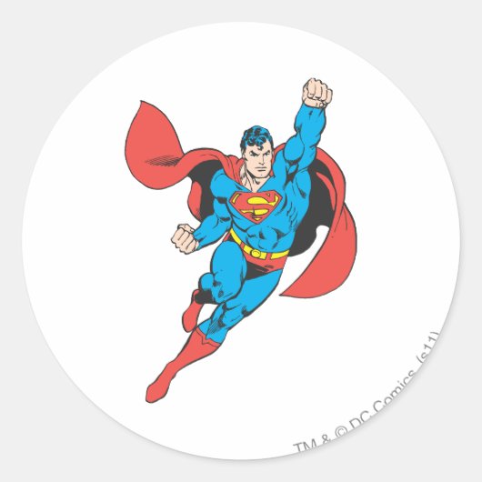 Superman Right Fist Opgerold Ronde Sticker (Voorkant)