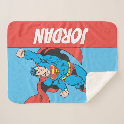 Superman Right Fist Opgerold Sherpa Deken (Voorkant (horizontaal))