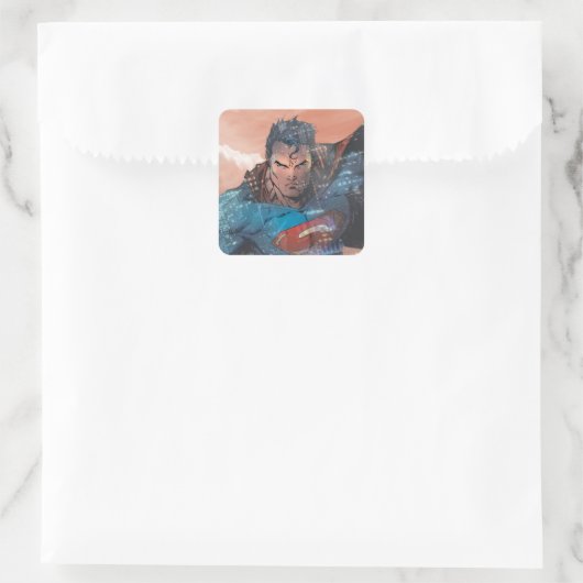 Superman - rood vierkante sticker (Tas)