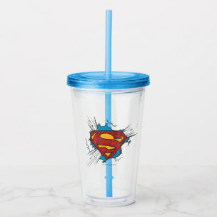 Superman S-Shield   Binnen wolken Logo Acryl Drinkbeker
