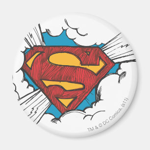 Superman S-Shield   Binnen wolken Logo Magneet