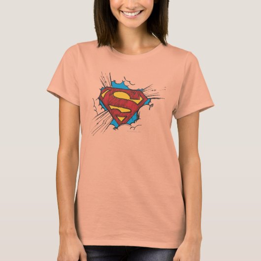 Superman S-Shield | Binnen wolken Logo T-shirt (Voorkant)