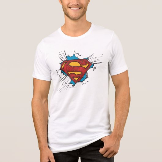 Superman S-Shield | Binnen wolken Logo Tri-Blend Shirt (Voorkant)