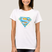 Superman S-Shield | Blauw en Oranje Logo T-shirt (Voorkant)