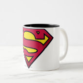 Superman S-Shield | Dirt Logo Tweekleurige Koffiemok (Voorkant rechts)