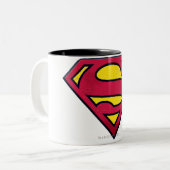 Superman S-Shield | Dirt Logo Tweekleurige Koffiemok (Voorkant links)