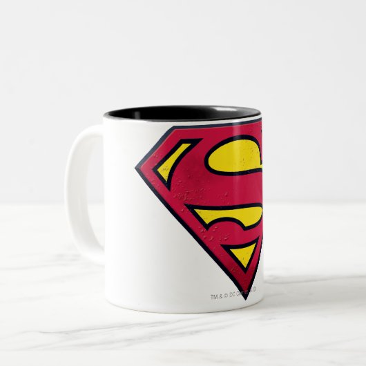Superman S-Shield | Dirt Logo Tweekleurige Koffiemok (Voorkant links)