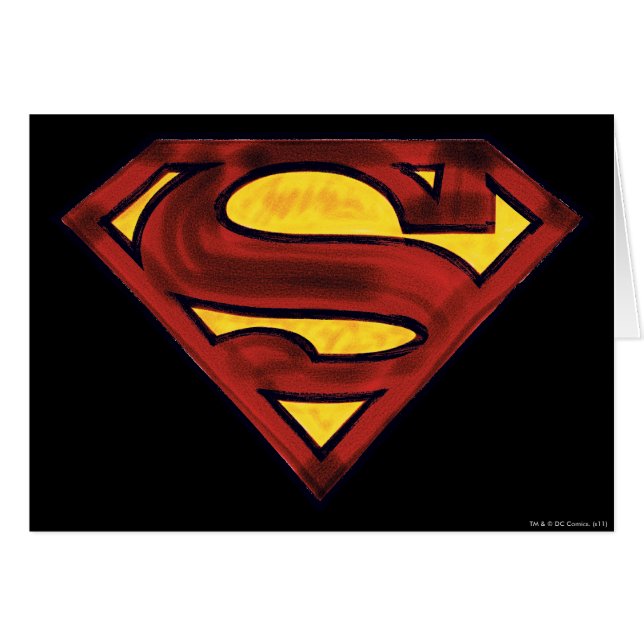 Superman S-Shield | Donkere rode Logo (Voorkant Horizontaal)