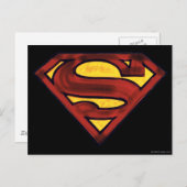 Superman S-Shield | Donkere rode Logo Briefkaart (Voorkant / Achterkant)
