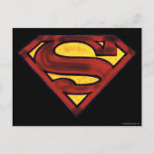 Superman S-Shield | Donkere rode Logo Briefkaart (Voorkant)