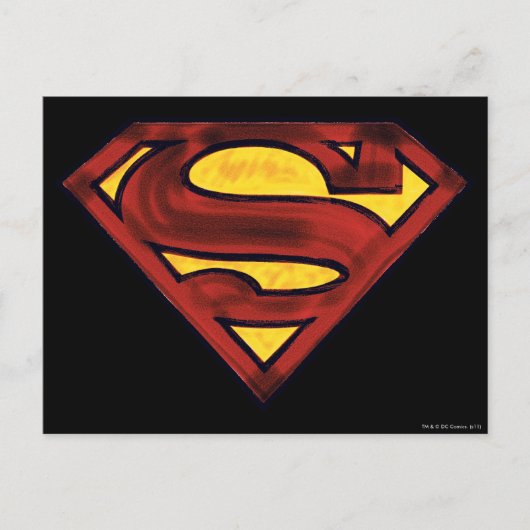 Superman S-Shield | Donkere rode Logo Briefkaart (Voorkant)