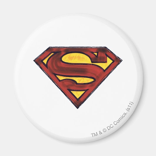 Superman S-Shield | Donkere rode Logo Magneet (Voorkant)