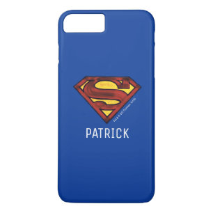 Superman S-Shield   Donkere rode Logo   Naam toevo iPhone 8/7 Plus Hoesje
