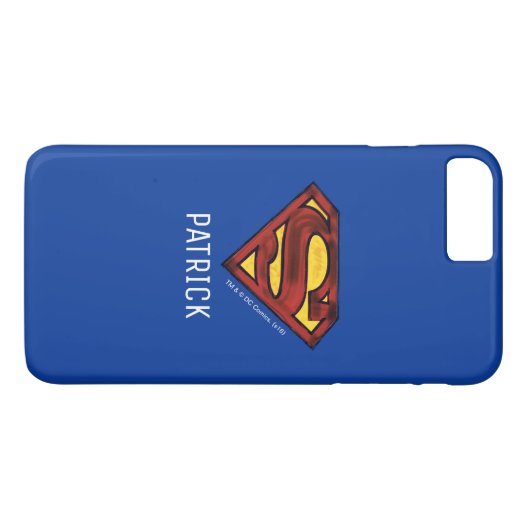 Superman S-Shield | Donkere rode Logo | Naam toevo Case-Mate iPhone Case (Achterkant (Horizontaal))