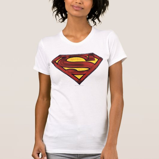 Superman S-Shield | Donkere rode Logo T-shirt (Voorkant)