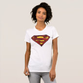 Superman S-Shield | Donkere rode Logo T-shirt (Voorkant volledig)