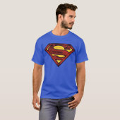 Superman S-Shield | Donkere rode Logo T-shirt (Voorkant volledig)