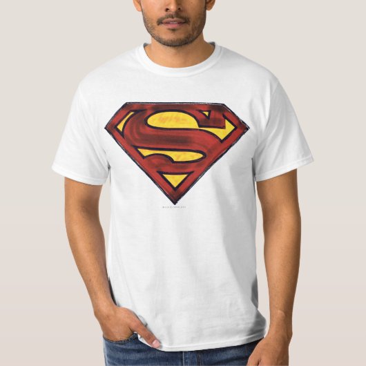 Superman S-Shield | Donkere rode Logo T-shirt (Voorkant)