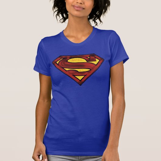 Superman S-Shield | Donkere rode Logo T-shirt (Voorkant)