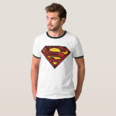 Superman S-Shield | Donkere rode Logo T-shirt (Voorkant volledig)