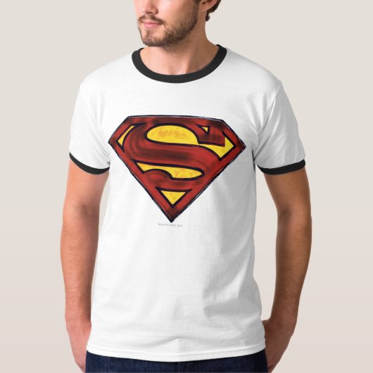 Superman S-Shield | Donkere rode Logo T-shirt (Voorkant)