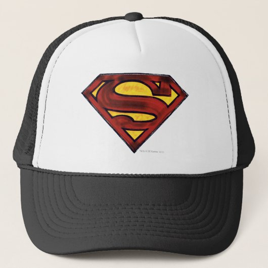 Superman S-Shield | Donkere rode Logo Trucker Pet (Voorkant)