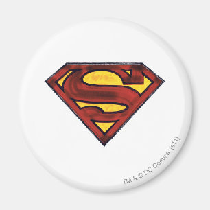 Superman S-Shield Donkerrode Logo Magneet
