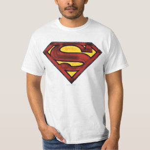 Superman S-Shield  Donkerrode Logo T-shirt